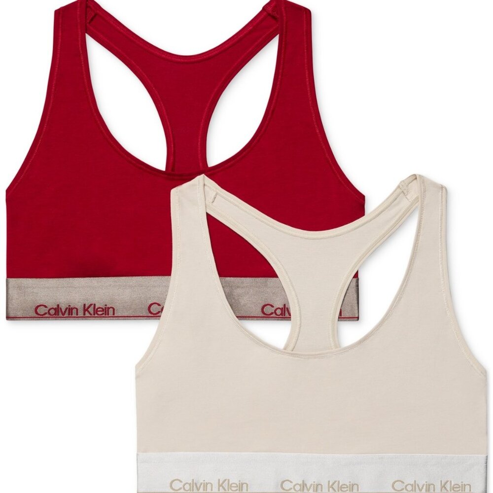 Calvin Klein Women's 2-Pk. Modern Cotton Unlined Bralette QF8285
